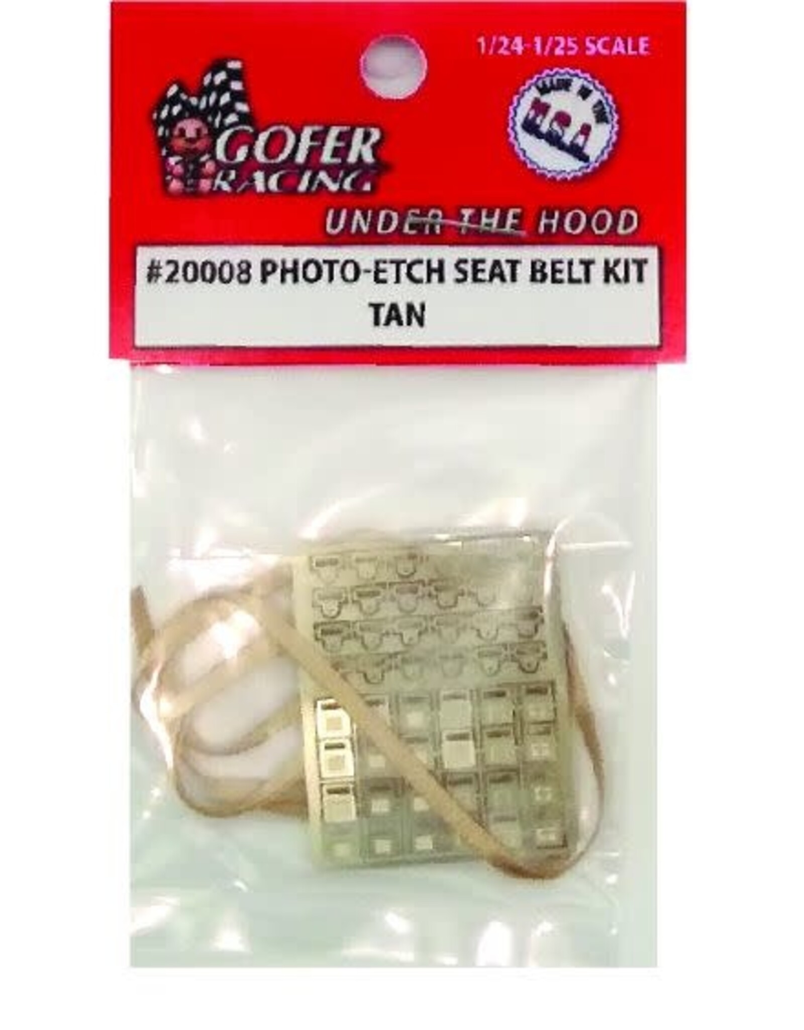 Gofer Racing Photo-Etch Seat Belt Kit - Tan