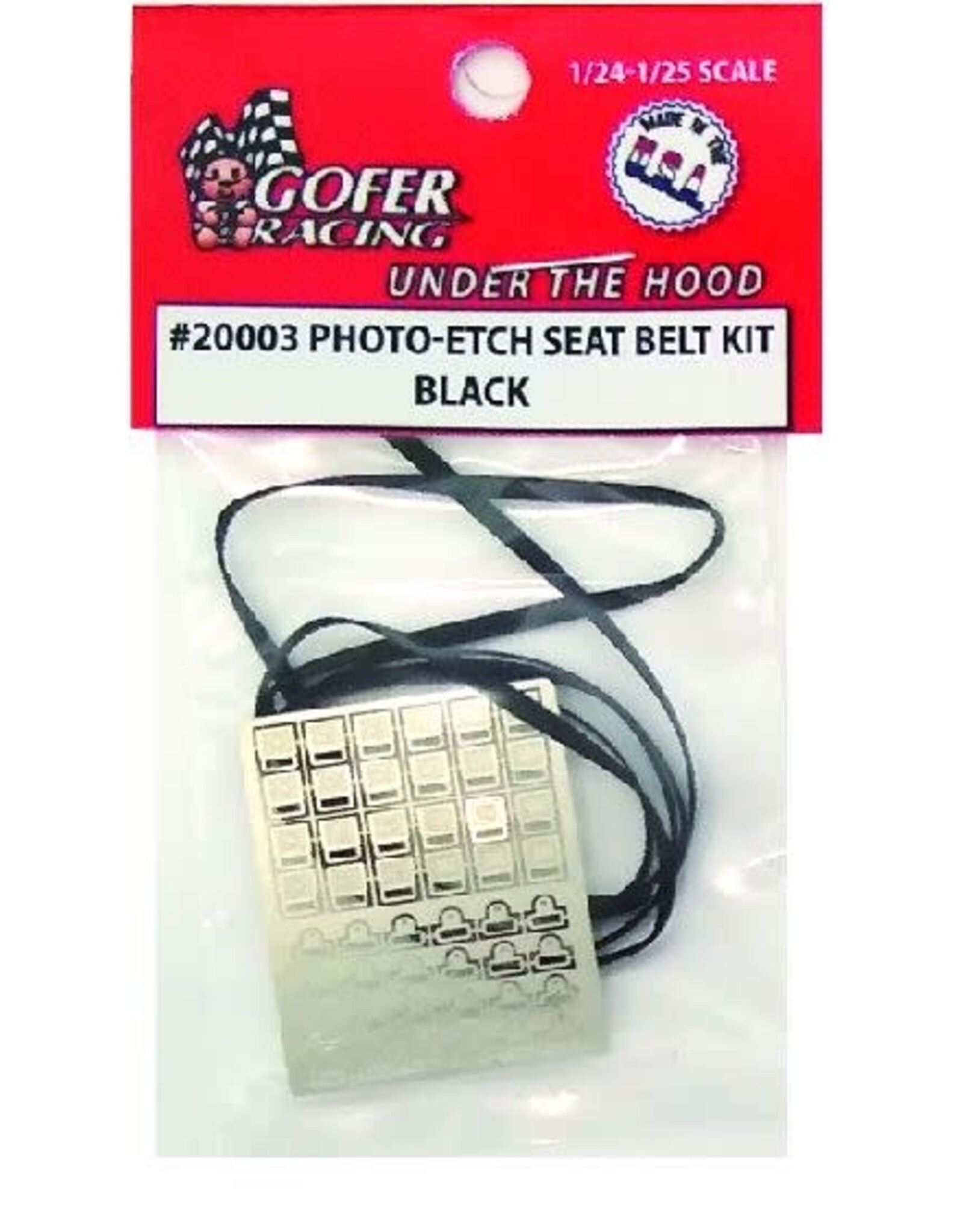 Gofer Racing Photo-Etch Seat Belt Kit - Black