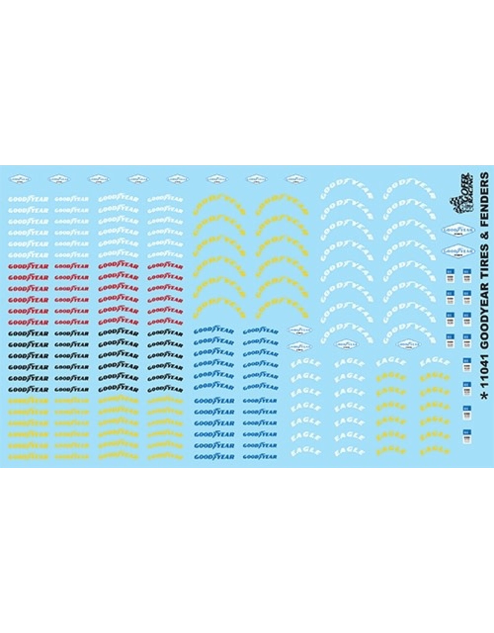 Gofer Racing Goodyear Tires and Fender Decal Sheet 1/24