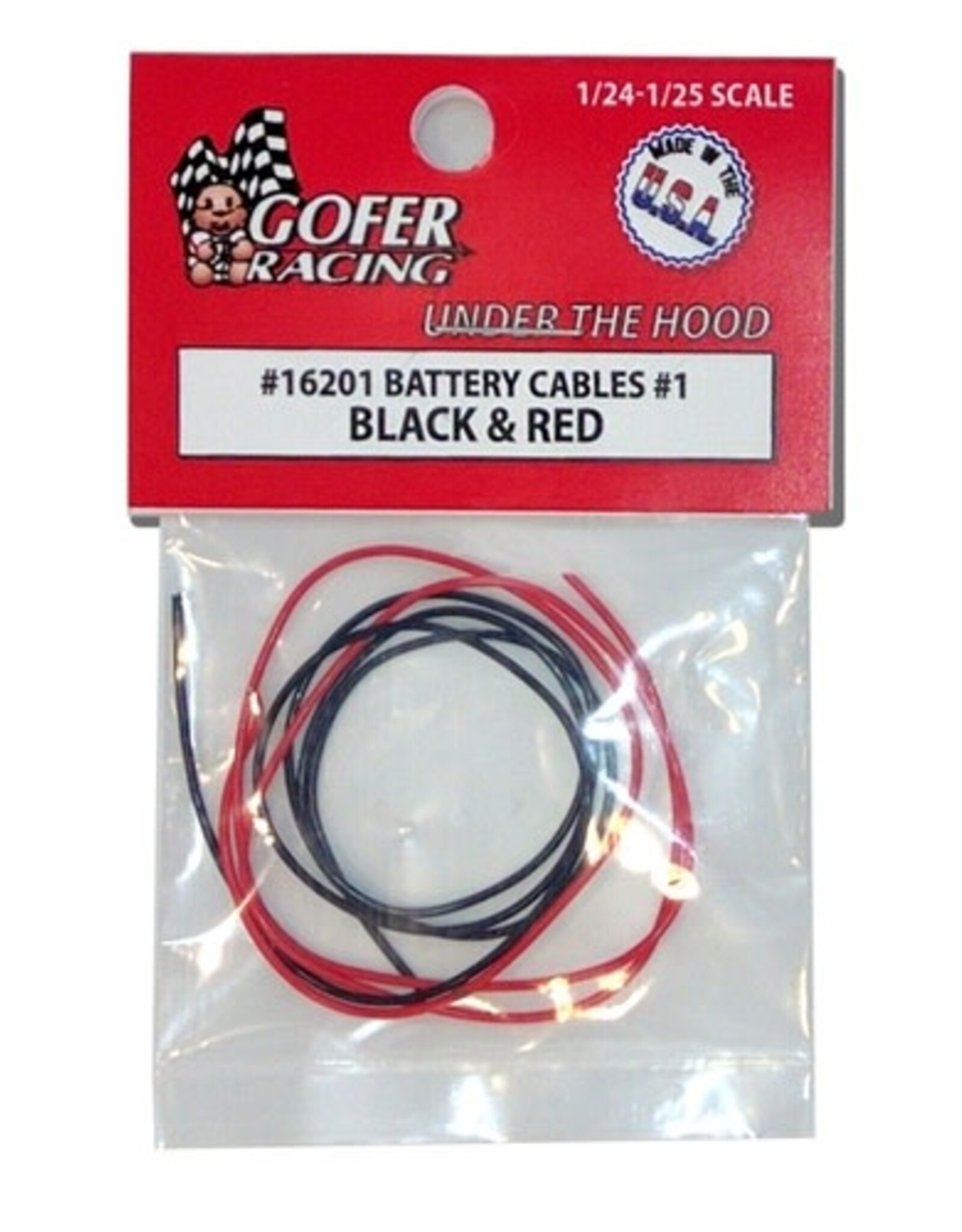 Gofer Racing Battery Cables Black and Red 1/24