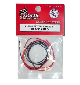 Gofer Racing Battery Cables Black and Red 1/24