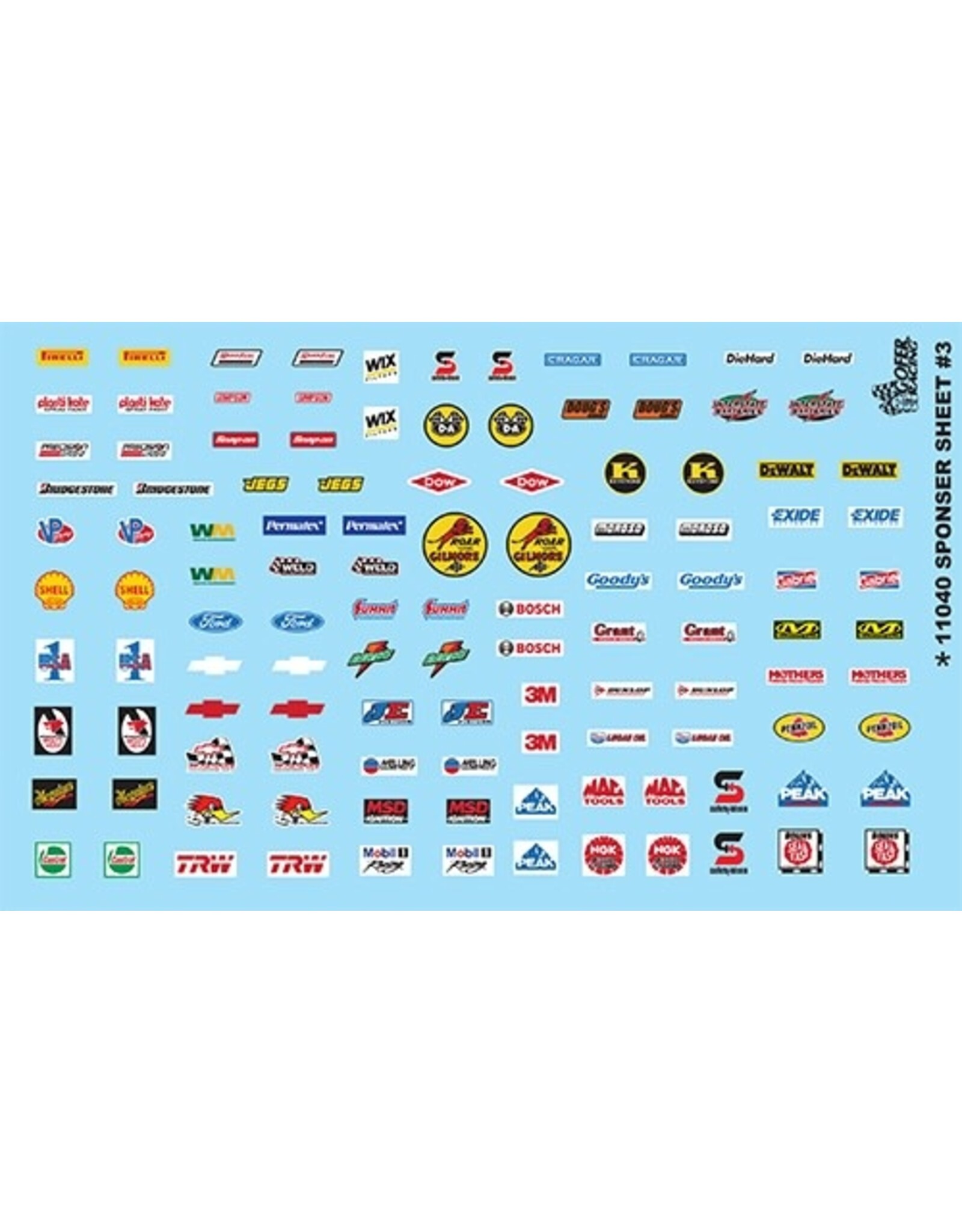 Gofer Racing Contingency Sponsor Sheet #3 Decal Sheet 1/24