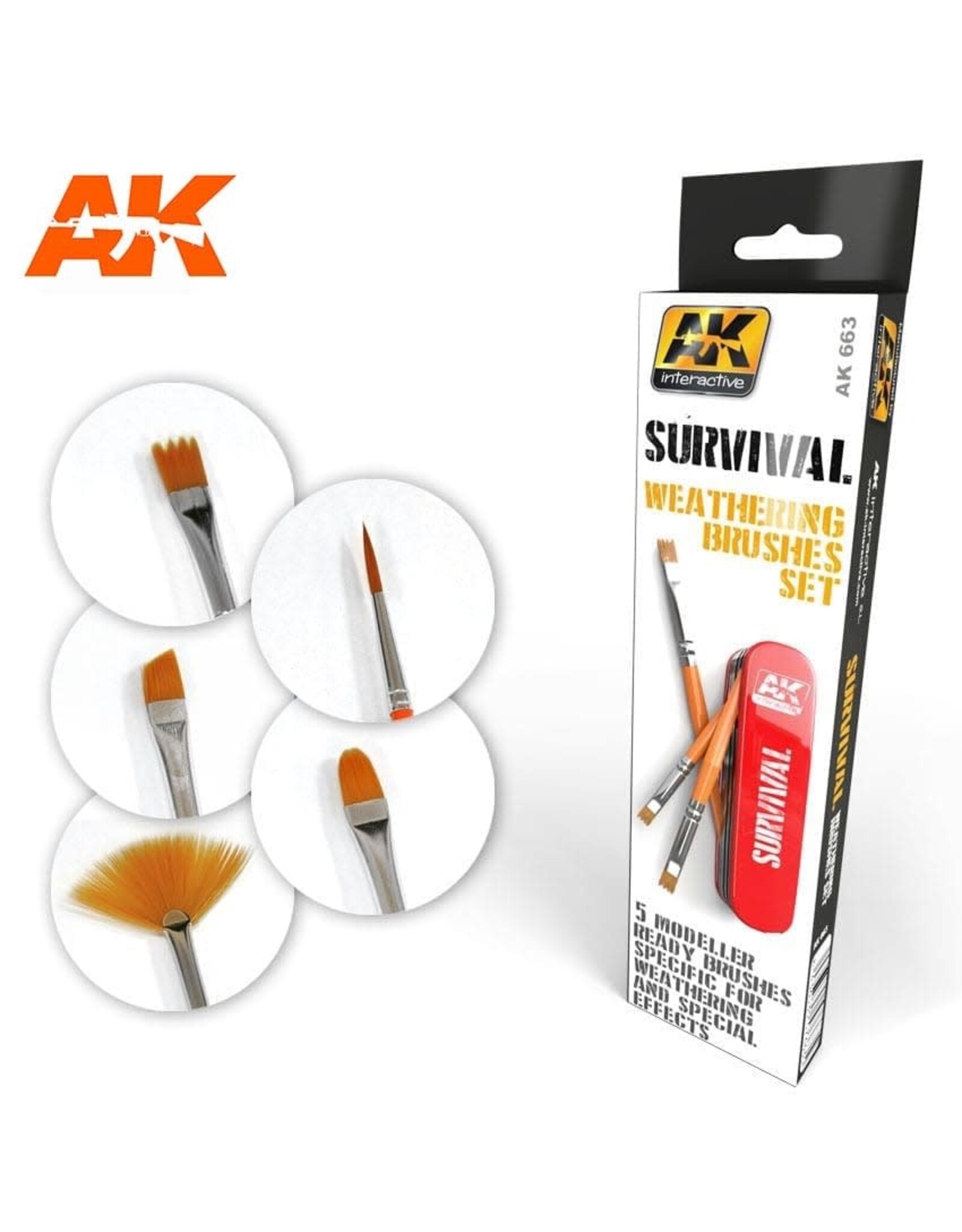 AK Interactive Survival Weathering Brush Set