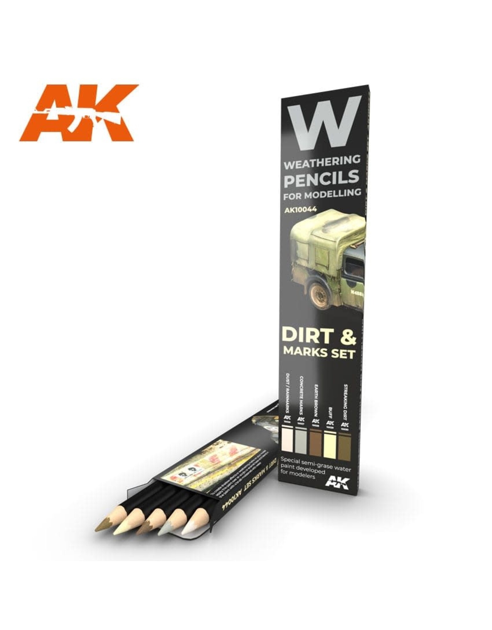 AK Interactive Weathering Pencil Set - Splashes, Dirt and Stains