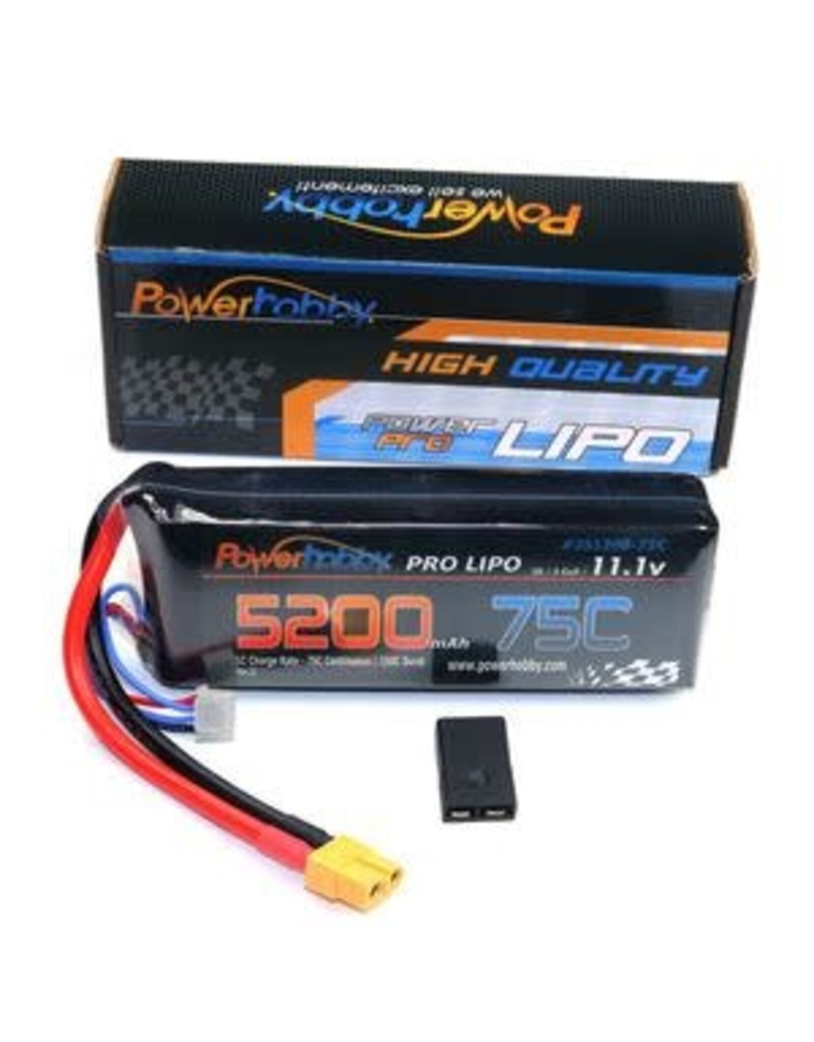 Power Hobby 3S 11.1V 5200MAH 75C Lipo Battery, w/ XT60 Plug & HC TRX Adapter