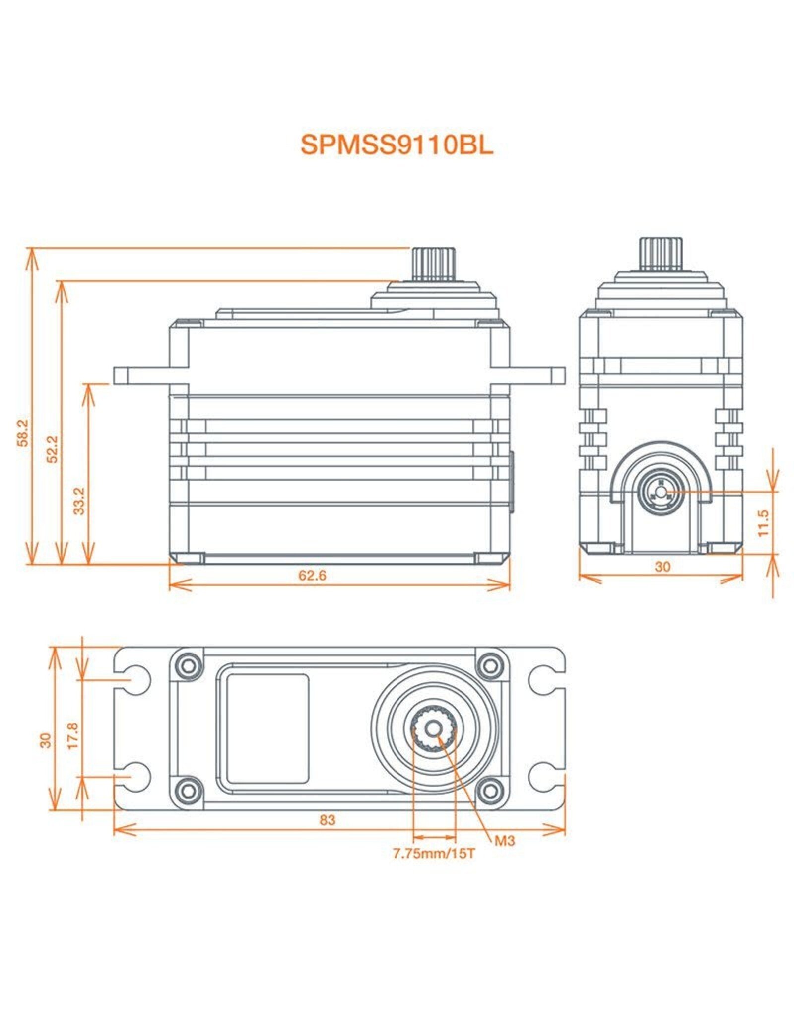 Spektrum S9110BL 1/5 Digital HV High Speed Brushless Servo