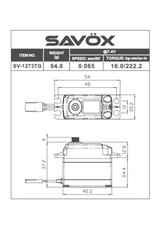 Savox High Voltage Coreless Digital Servo 0.065sec / 222.2oz @ 7.4V