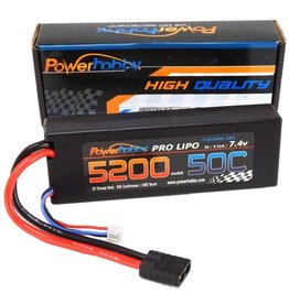 Power Hobby 5200mAh 7.4V 2S 50C LiPo Battery with Hardwired XT60 Connector w/HC Adapter