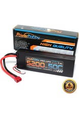 Power Hobby 5200MAh 7.4V 2S 50C LiPo Battery with Hardwired T-Plug