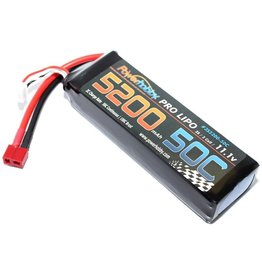 Power Hobby 5200mAh 11.1V 3S 50C LiPo Battery Hardwired T-Plug