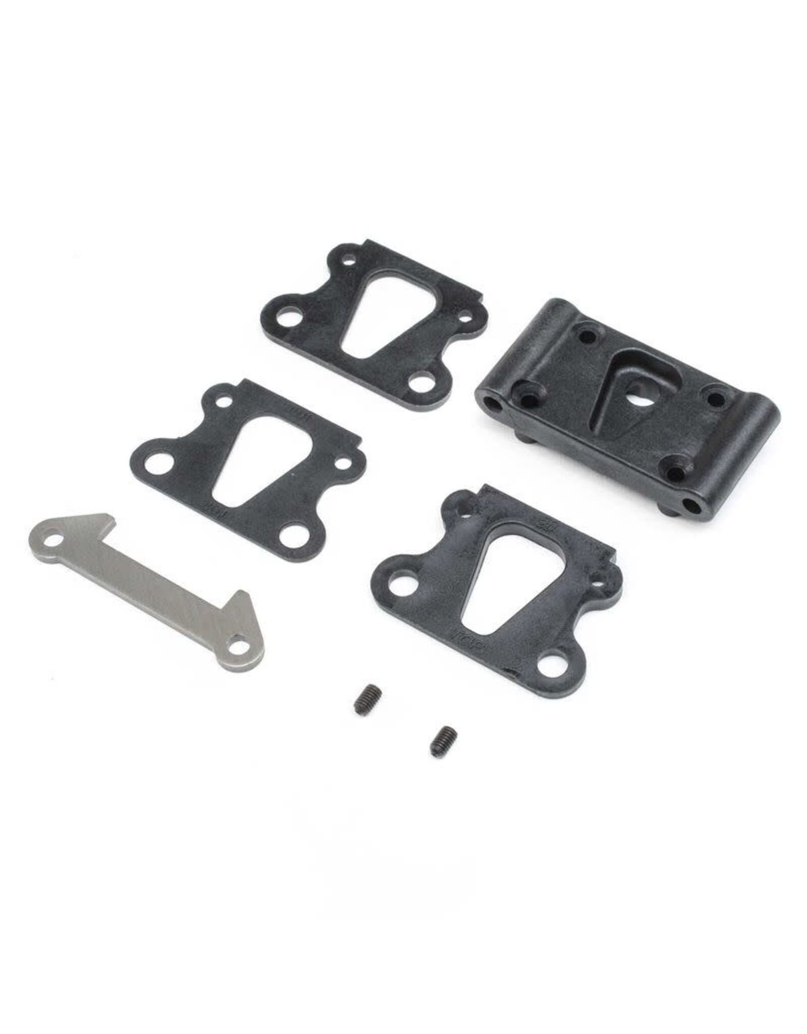 Team Losi Racing Front Pivot, w/Brace & Kick Shims: All 22