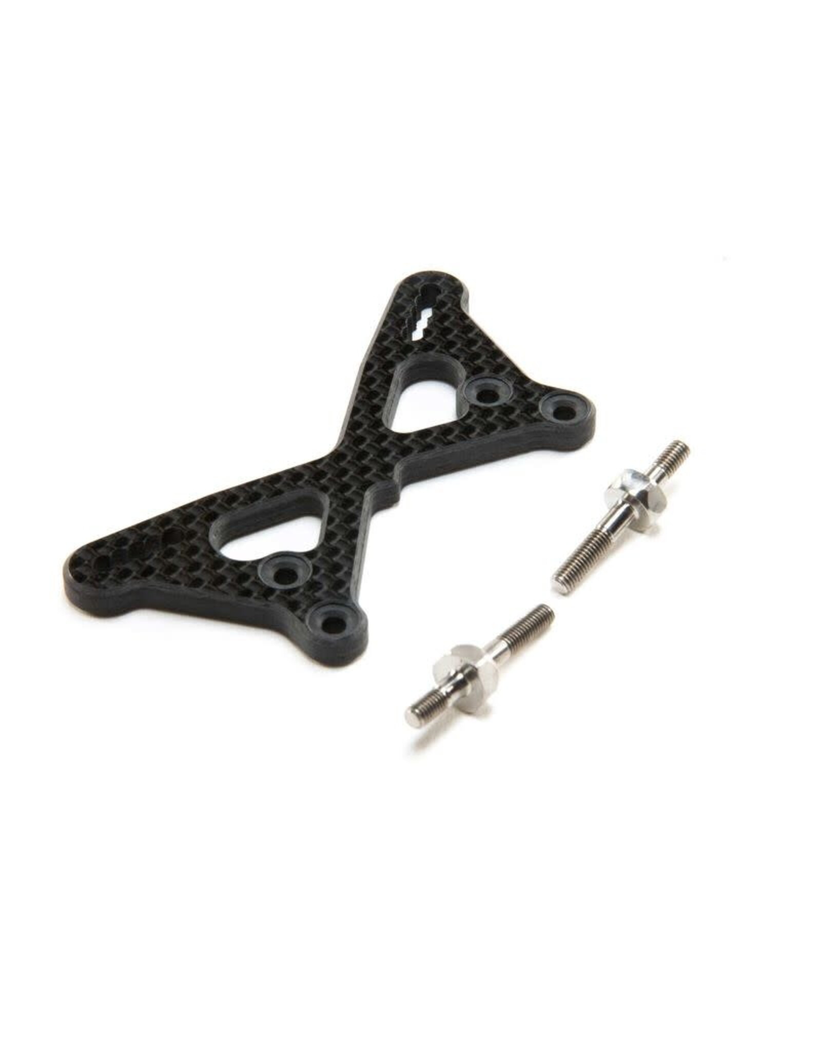 Team Losi Racing Carbon Front Tower +2mm w/Ti Standoffs: 22 5.0