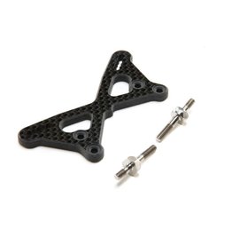 Team Losi Racing Carbon Front Tower +2mm w/Ti Standoffs: 22 5.0