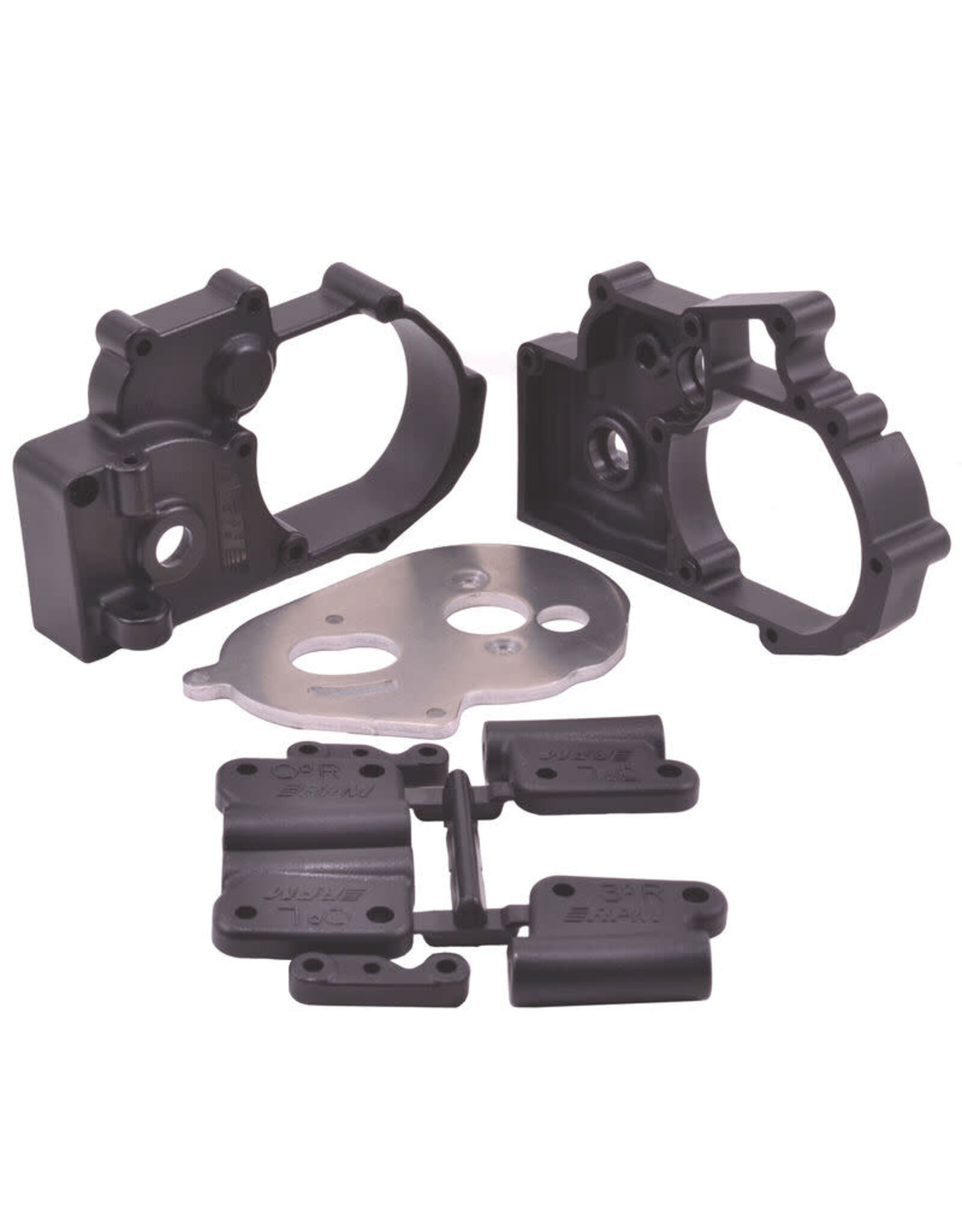 RPM Gearbox Housing & R Mounts,Black:TRA 2WD Vehicles