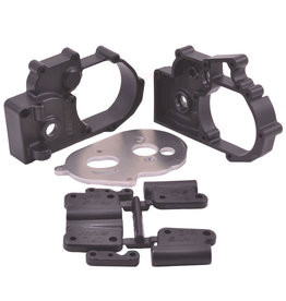RPM Gearbox Housing & R Mounts,Black:TRA 2WD Vehicles