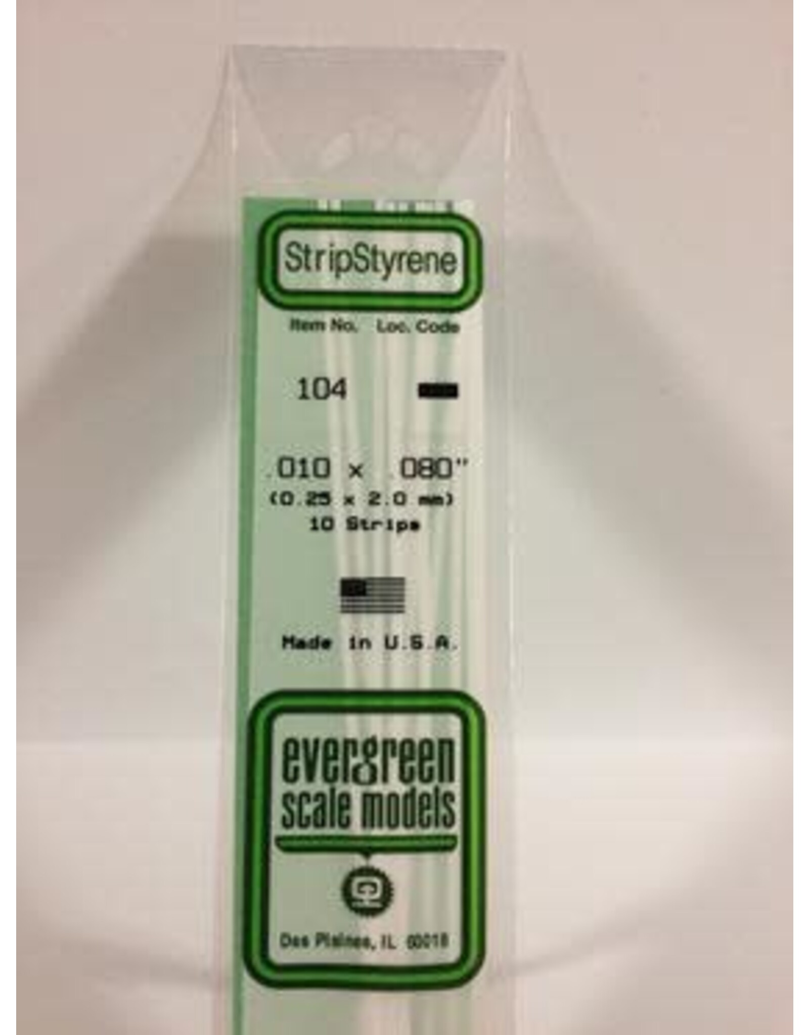 Evergreen STRIPS.010"X.080" (10/PK)