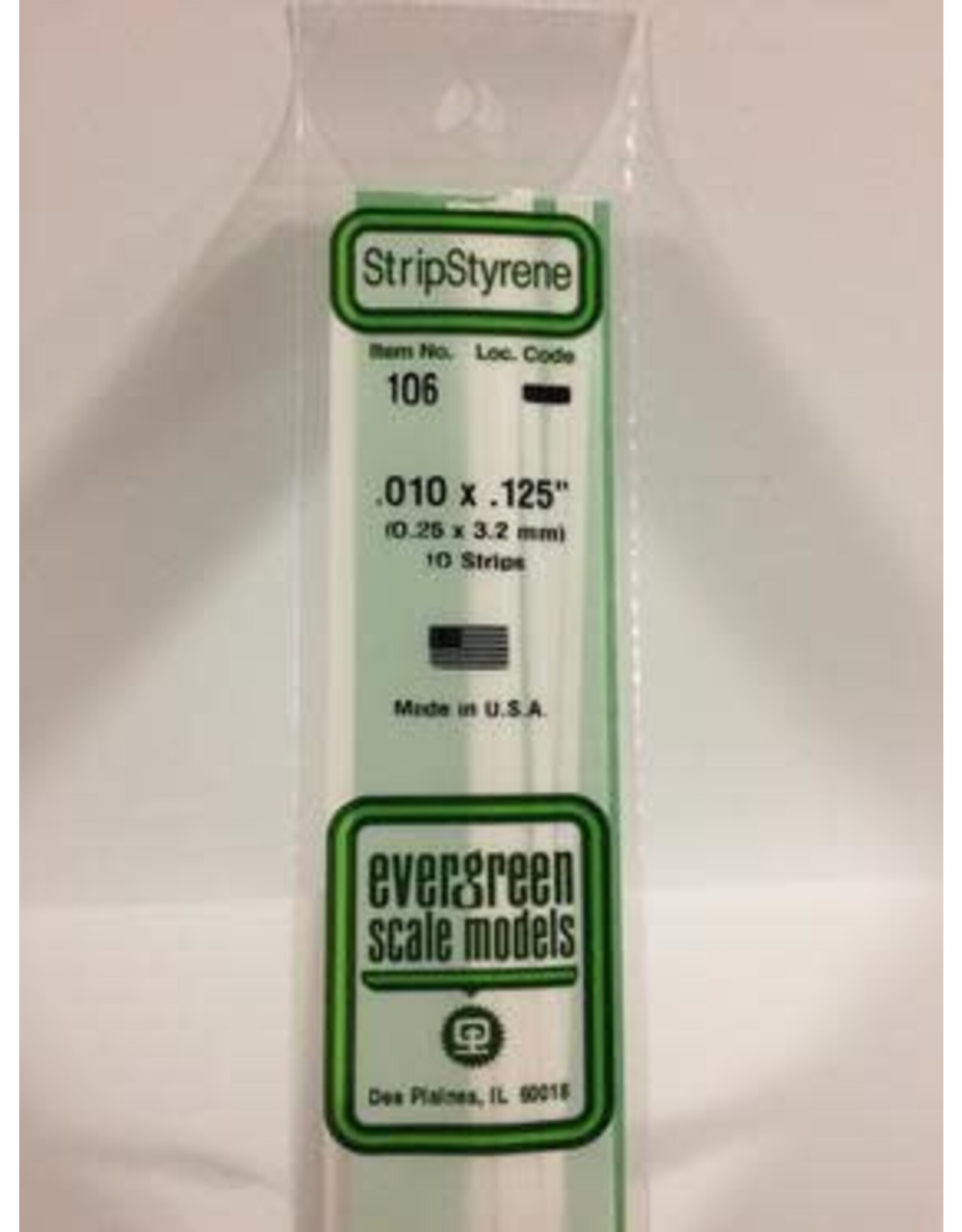 Evergreen STRIPS.010"X.125" (10/PK)
