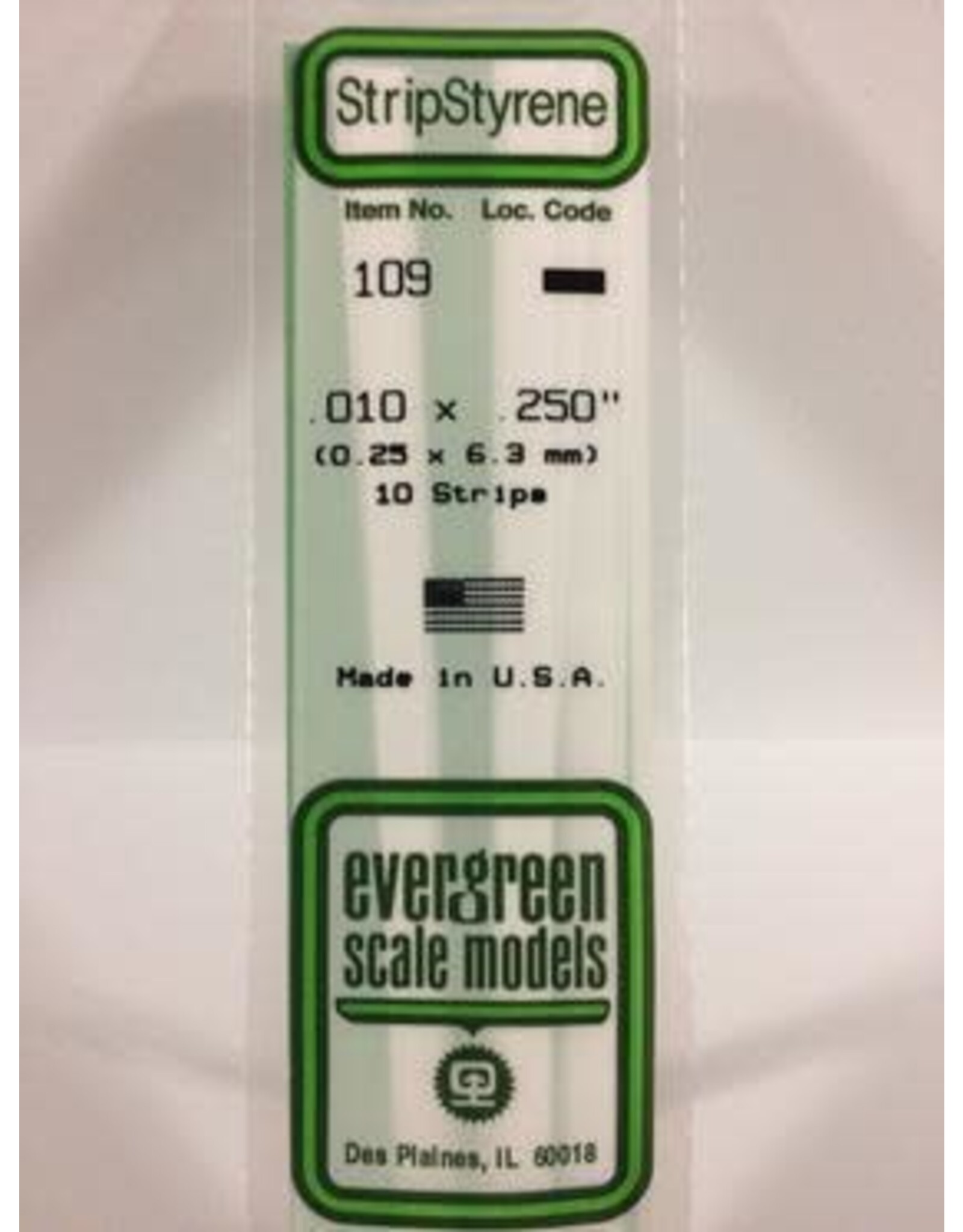 Evergreen STRIPS.010"X.250" (10/PK)