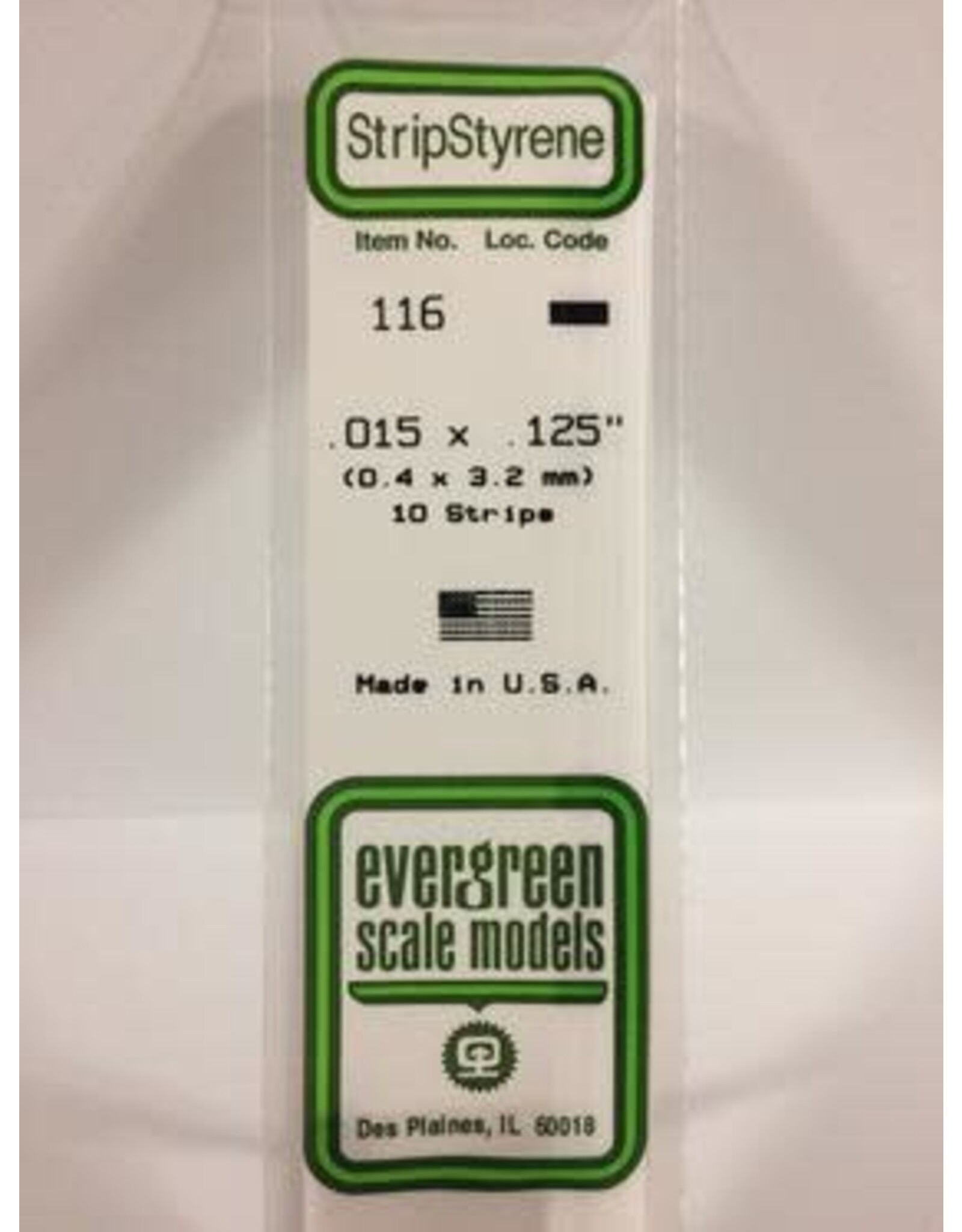 Evergreen STRIPS.015"X.125" (10/PK)