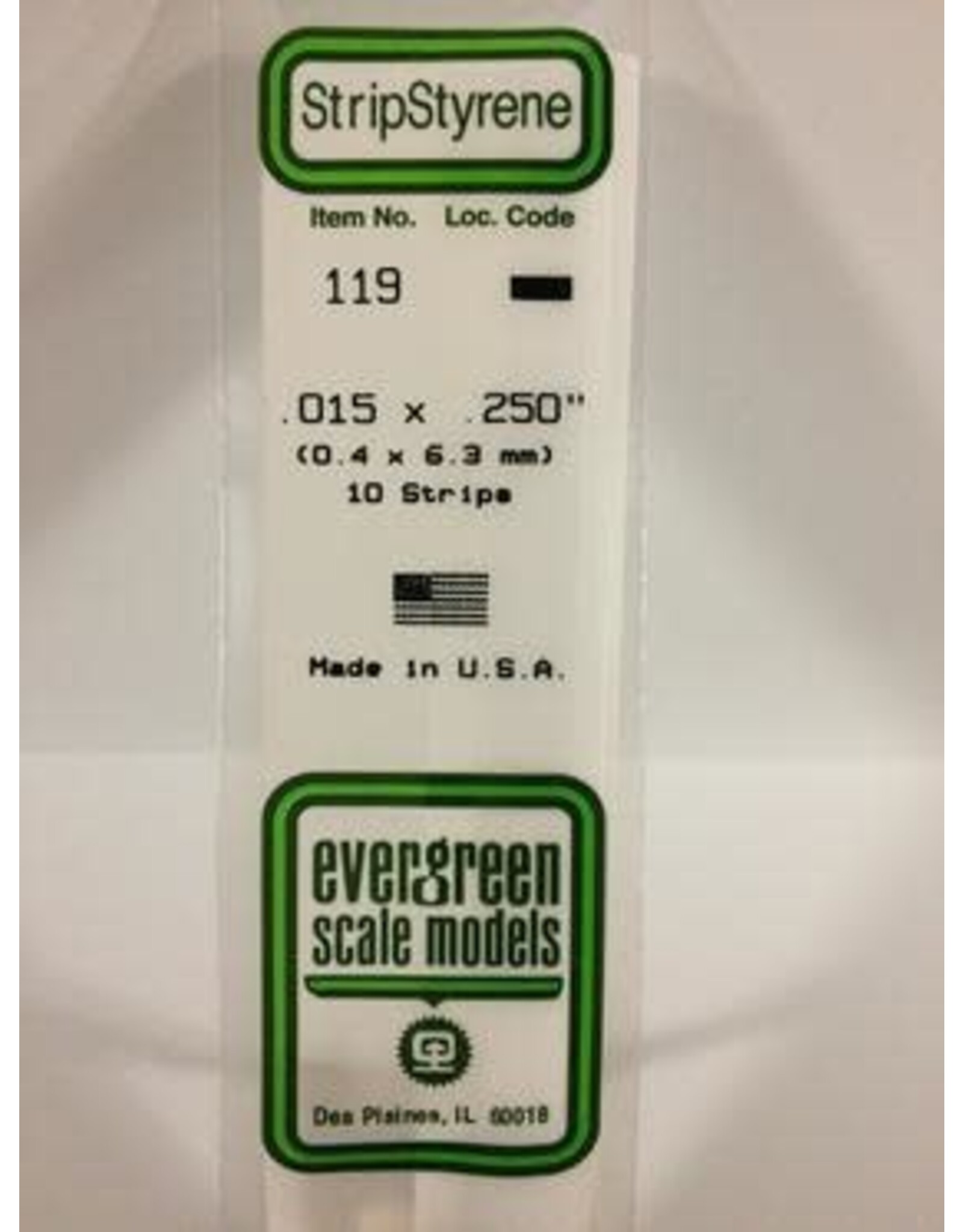 Evergreen STRIPS.015"X.250" (10/PK)