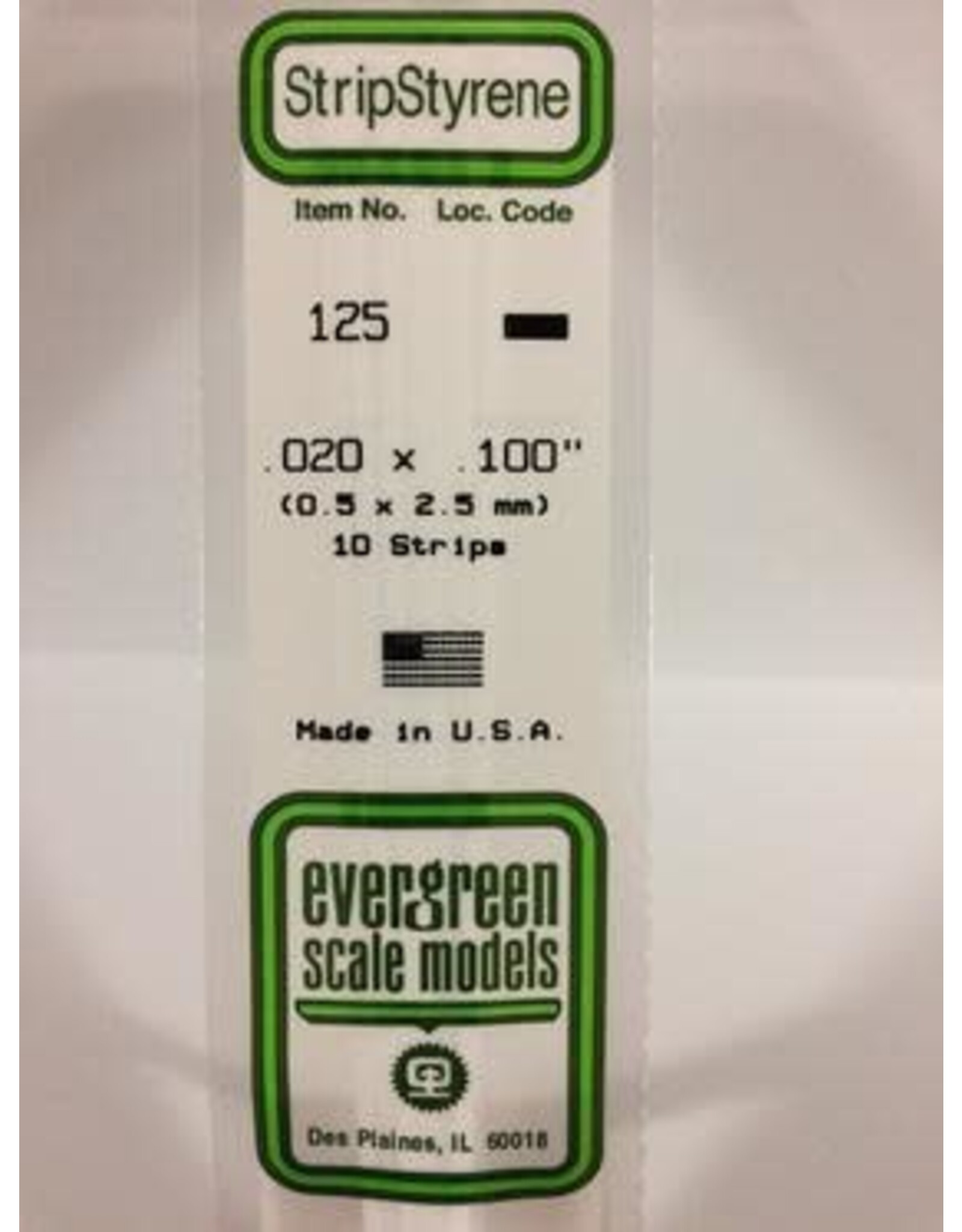 Evergreen STRIPS.020"X.100" (10/PK)