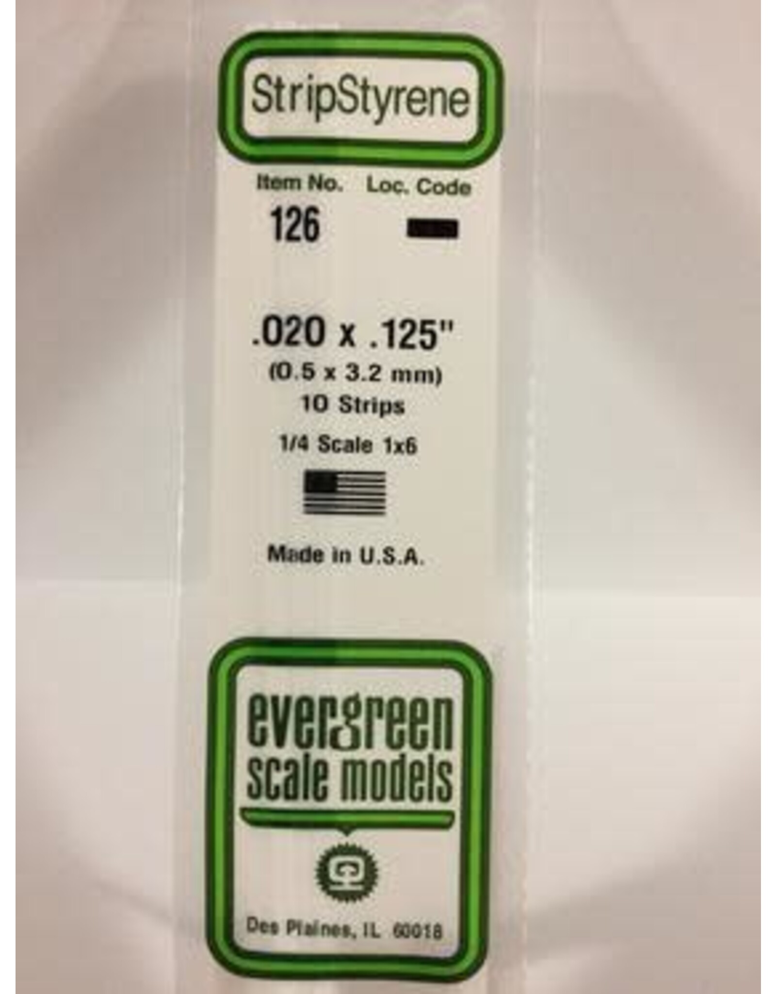 Evergreen STRIPS.020"X.125" (10/PK)