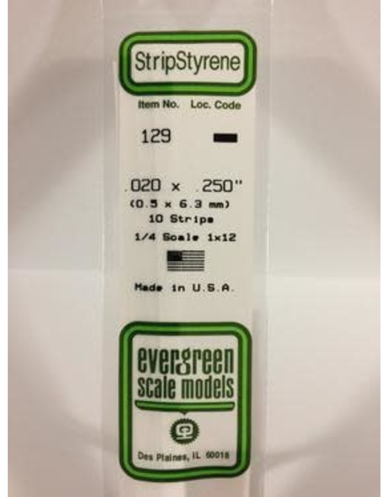 Evergreen STRIPS.020"X.250" (10/PK)