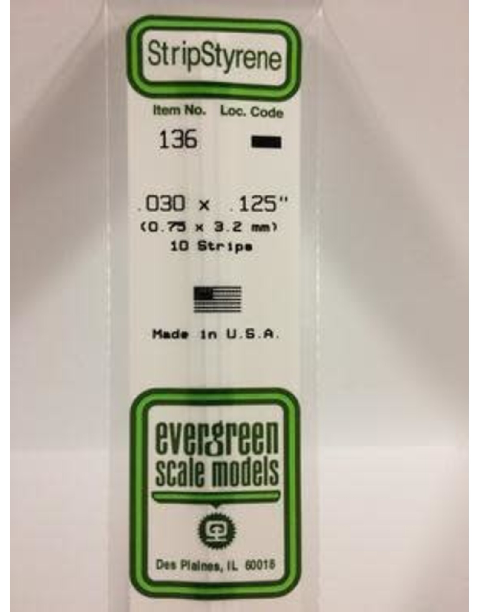 Evergreen STRIPS.030"X.125" (10/PK)