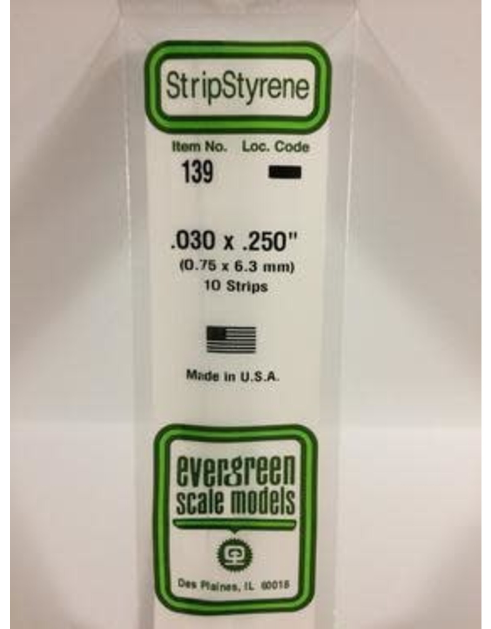 Evergreen STRIPS.030"X.250" (10/PK)