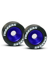 Traxxas Aluminum Wheelie Bar Wheel Set w/Rubber Tires (Blue) (2)