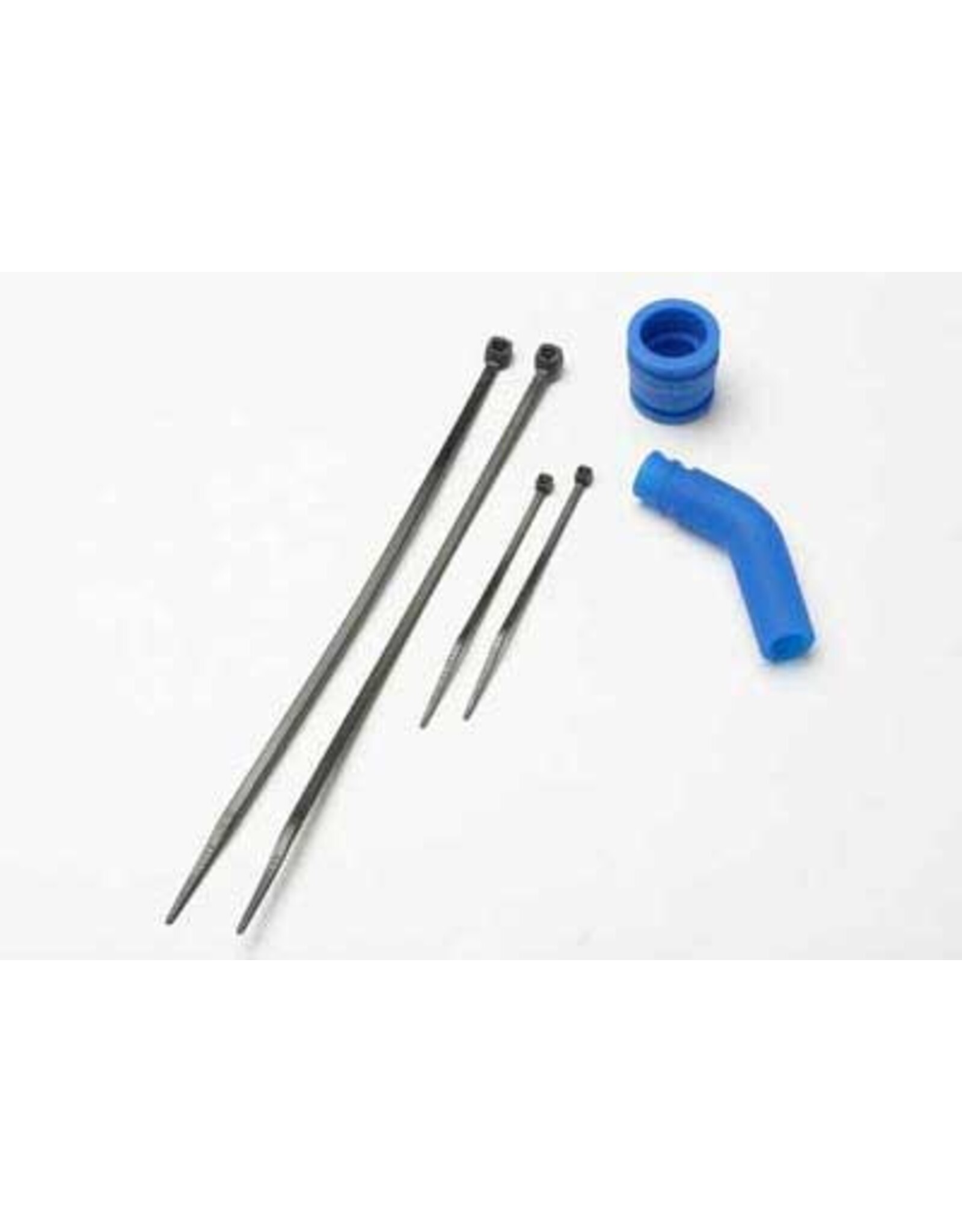 Traxxas Pipe coupler, molded (blue)/ exhaust deflecter (rubber,