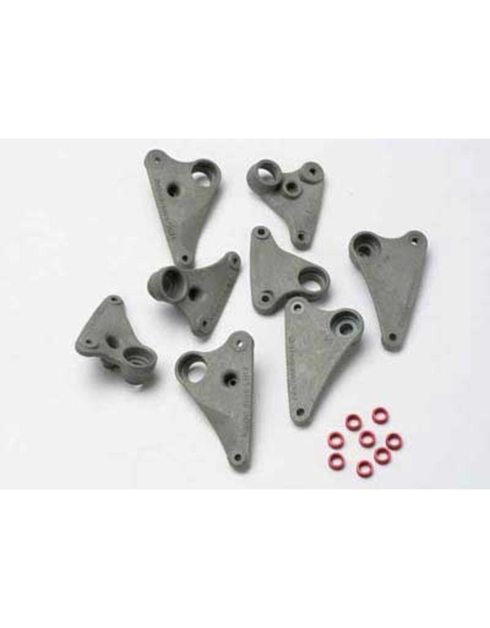 Traxxas Rocker arm set, progressive-2 (90-T)/ spacers (red alumi