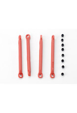 Traxxas Push rod (molded composite) (red) (4)/ hollow balls (8)