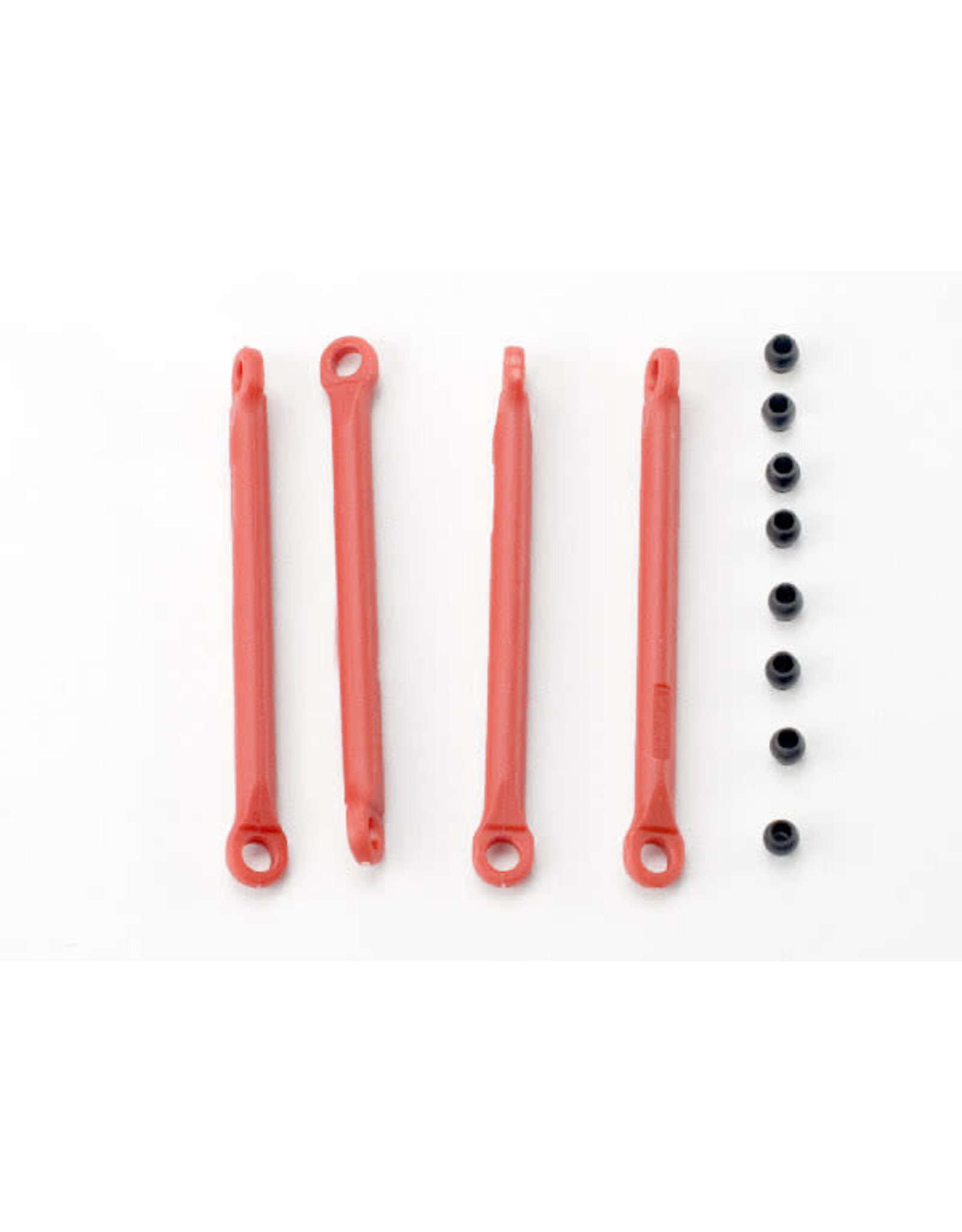 Traxxas Push rod (molded composite) (red) (4)/ hollow balls (8)