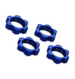 Traxxas Wheel nuts, splined, 17mm, serrated (blue-anodized) (4)