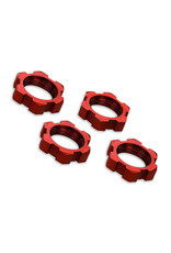 Traxxas Wheel Nuts, Splined, 17mm, Serrated (red-anodized) (4)