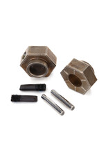 Traxxas Wheel hubs, 12mm hex (2)/ stub axle pins (2) (steel) (fi