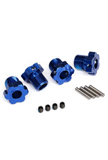 Traxxas Wheel hubs, splined, 17mm (blue-anodized) (4)/ 4x5 GS (4