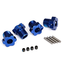 Traxxas Wheel hubs, splined, 17mm (blue-anodized) (4)/ 4x5 GS (4