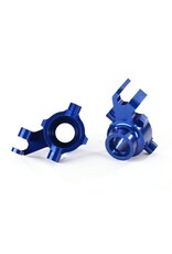 Traxxas Steering blocks, 6061-T6 aluminum (blue-anodized)