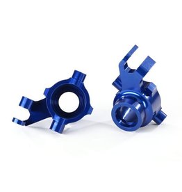 Traxxas Steering blocks, 6061-T6 aluminum (blue-anodized)