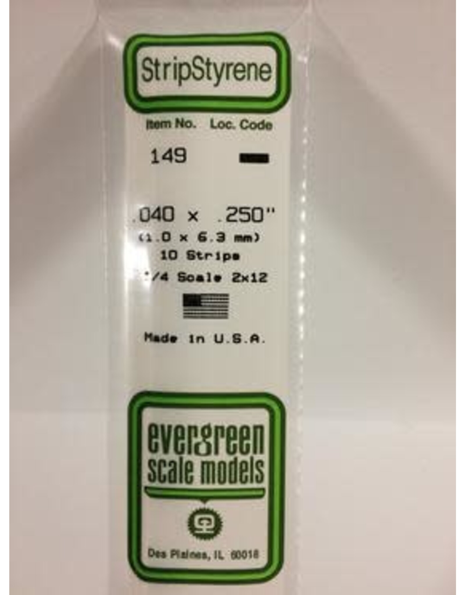 Evergreen STRIPS.040"X.250" (10/PK)