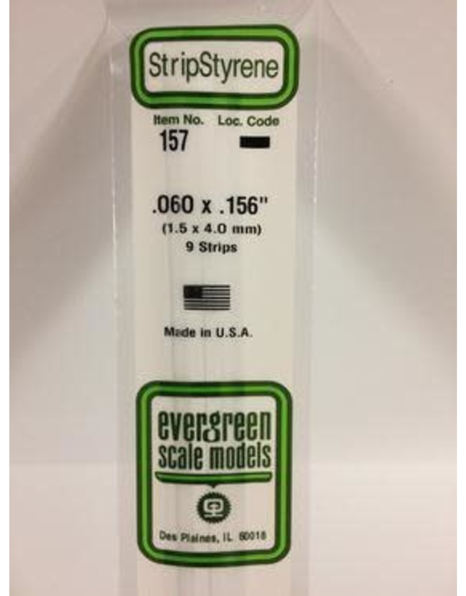 Evergreen STRIPS.060"X.156" (9/PK)