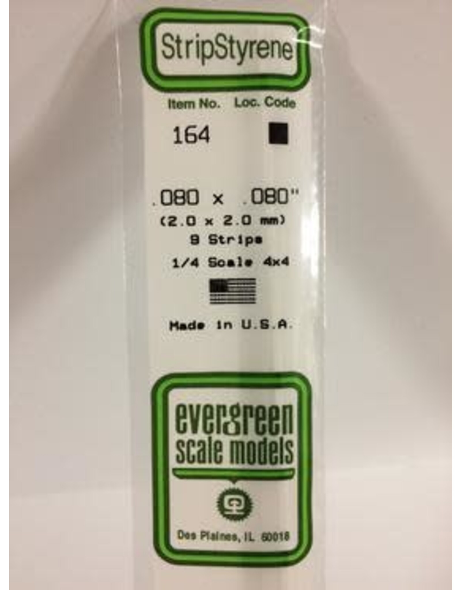 Evergreen STRIPS.080"X.080" (9/PK)