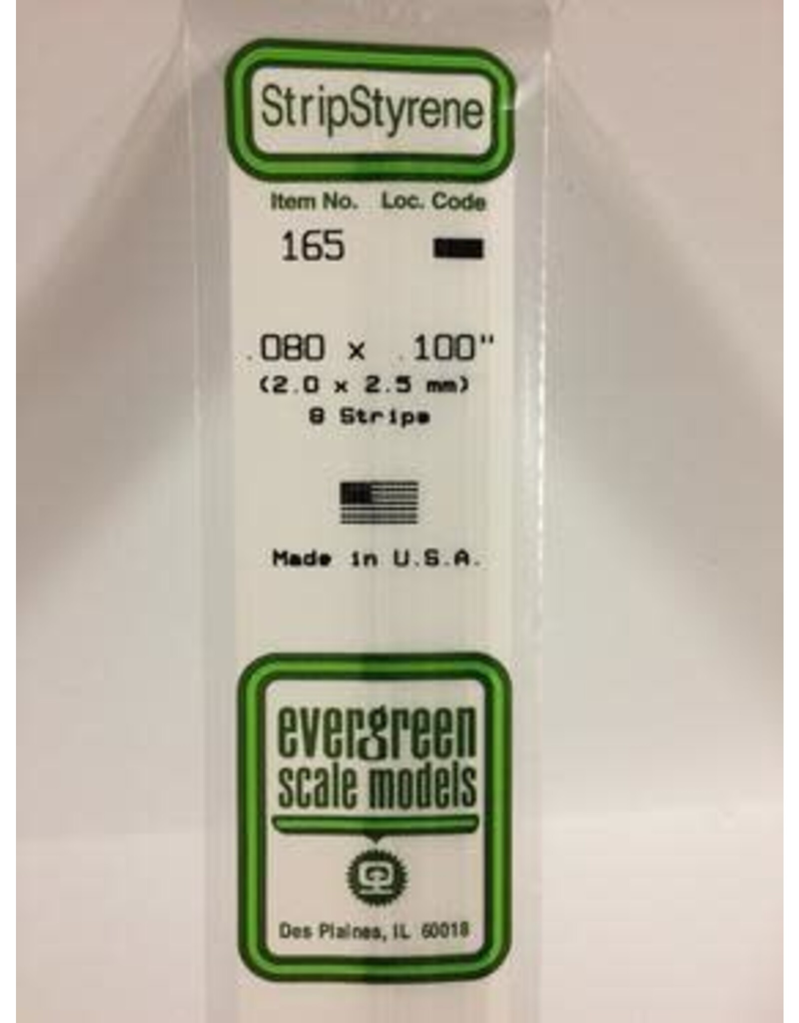 Evergreen STRIPS.080"X.100" (8/PK)