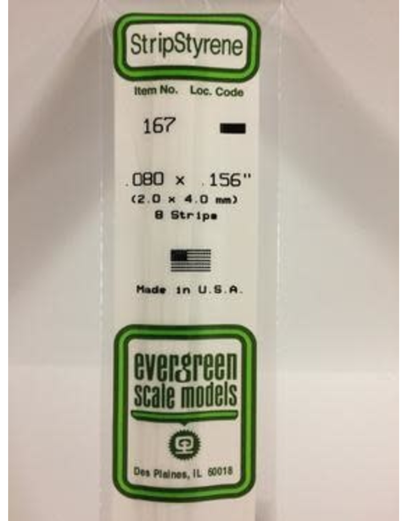 Evergreen STRIPS.080"X.156" (8/PK)