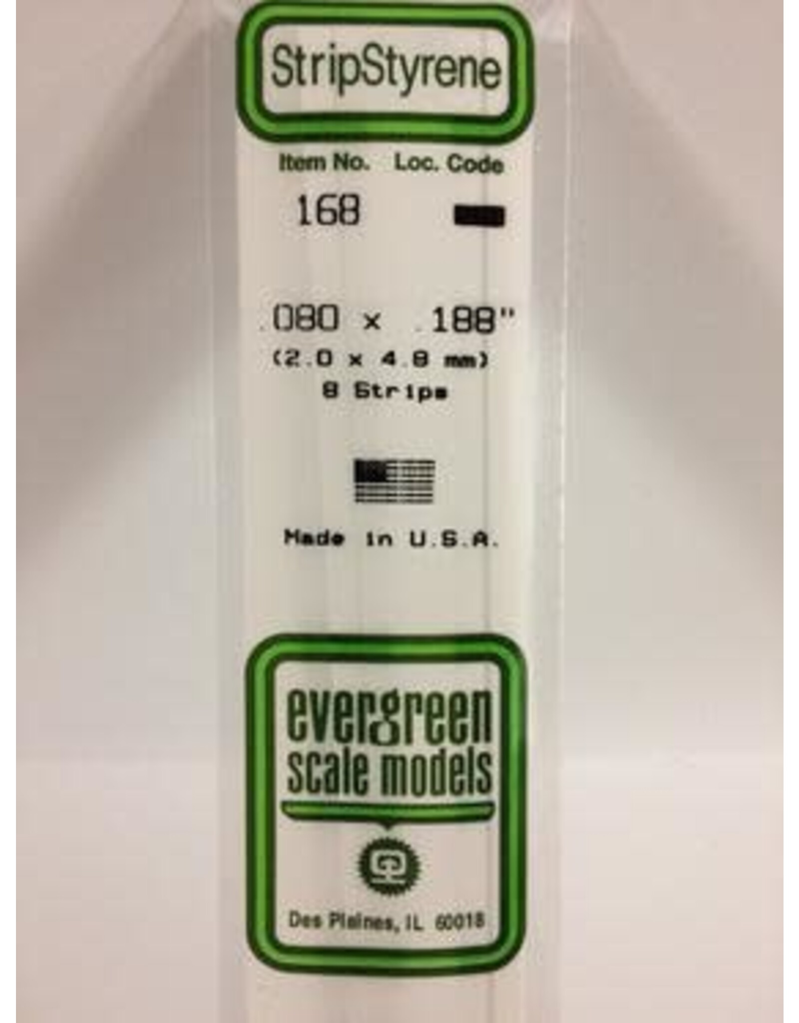Evergreen STRIPS.080"X.188" (8/PK)