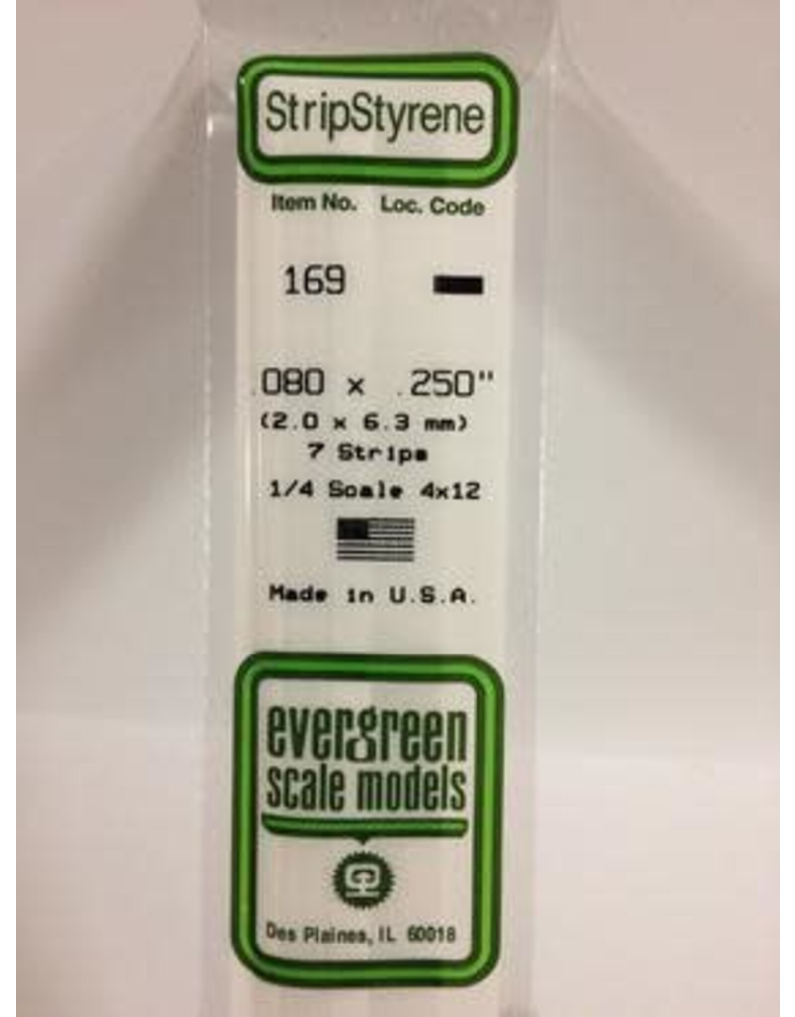 Evergreen STRIPS.080"X.250" (7/PK)