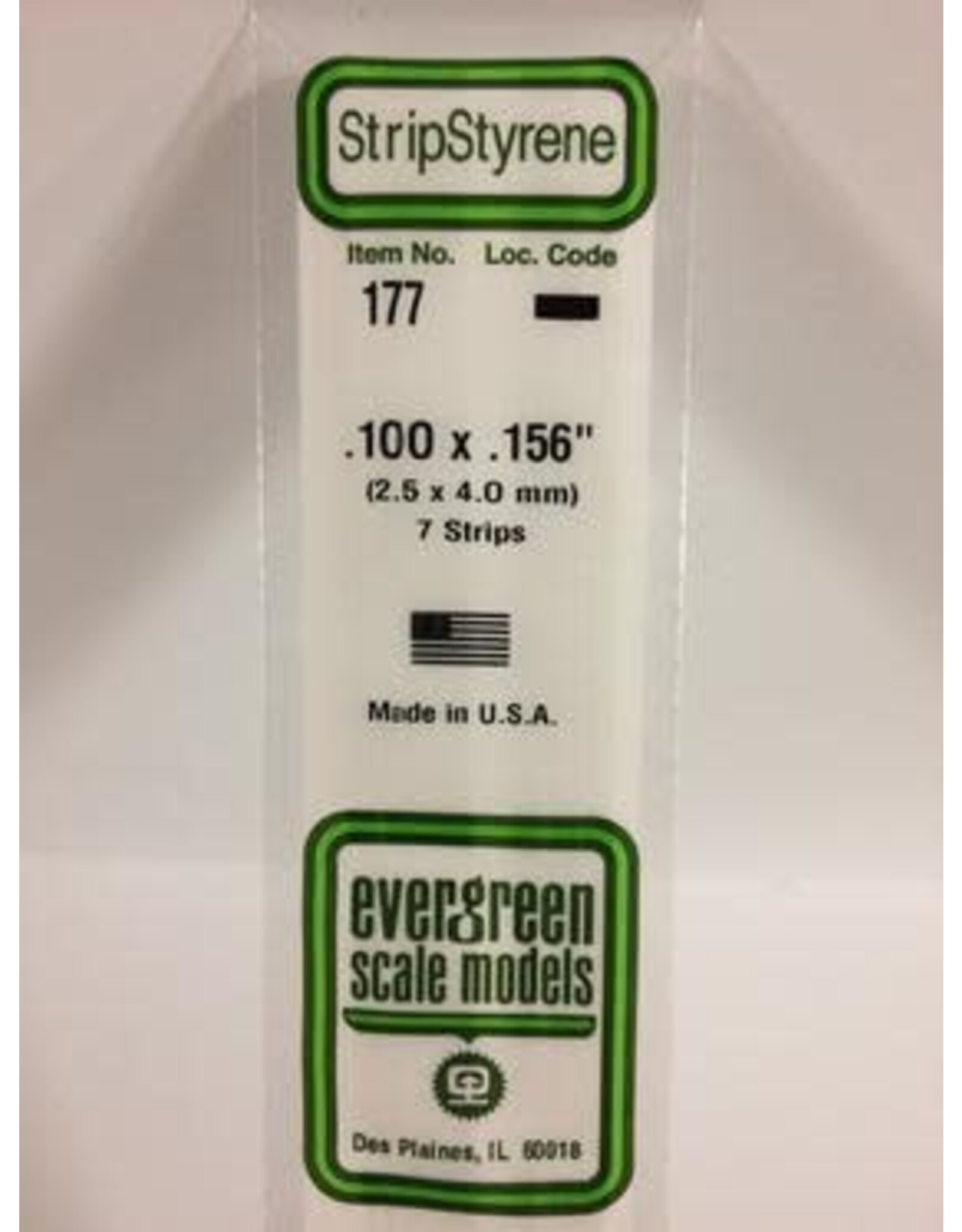 Evergreen STRIPS.100"X.156" (7/PK)