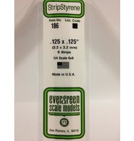 Evergreen STRIPS.125"X.125" (6/PK)